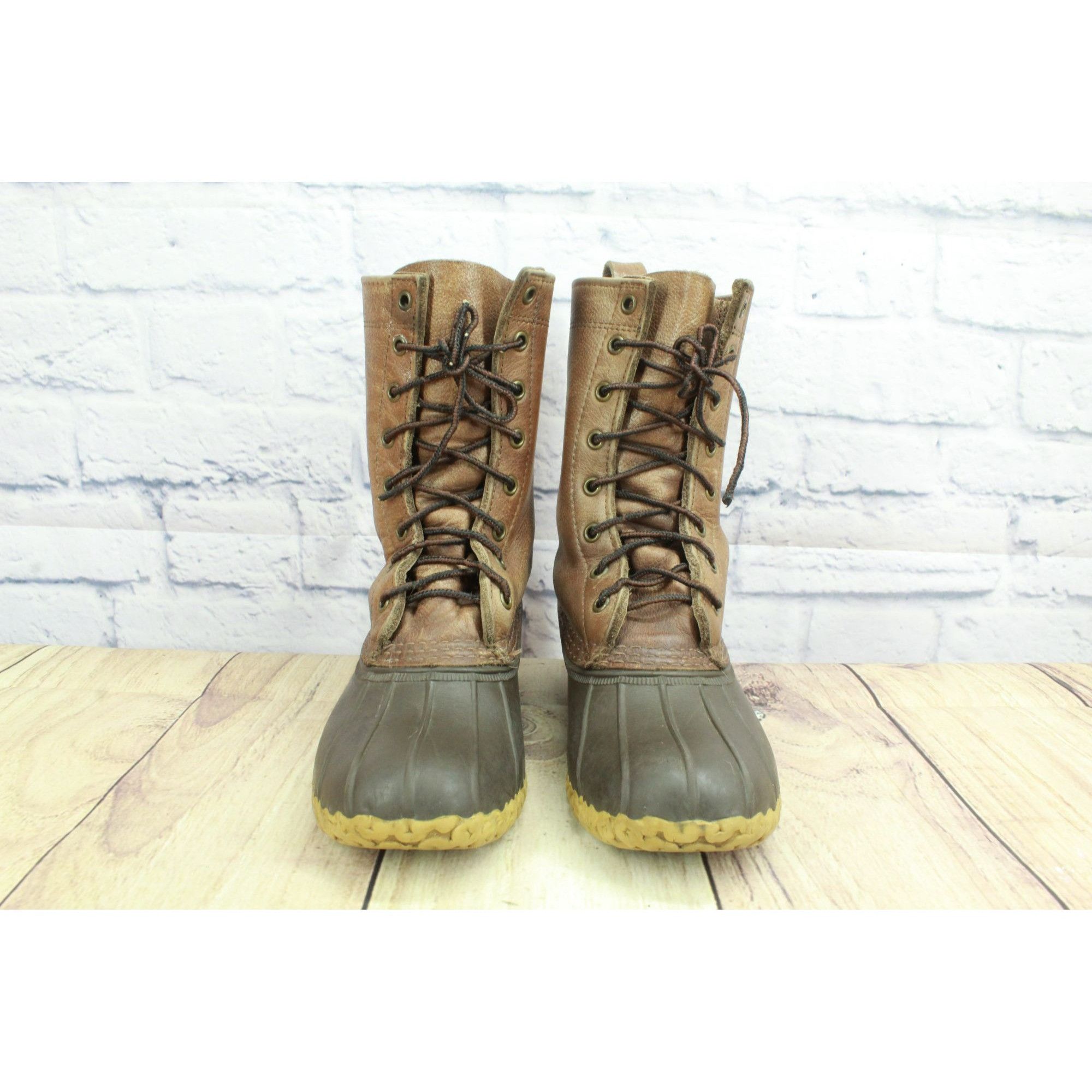 L.L. Bean × Leather LL Bean Women's Unlined Mid Calf Hunting Duck Boots Size US 6 / IT 36 - 4 Thumbnail