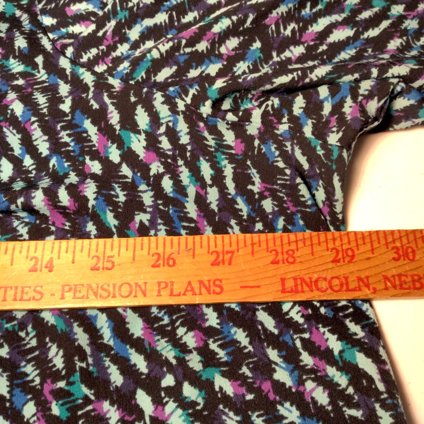 Vintage Lane Bryant Blouse 26/28 Plus Size Blue Purple V Neck Roll Tab Sleeve Shirt Women Boyfriend? Size 4XL / US 24-26 - 5 Thumbnail