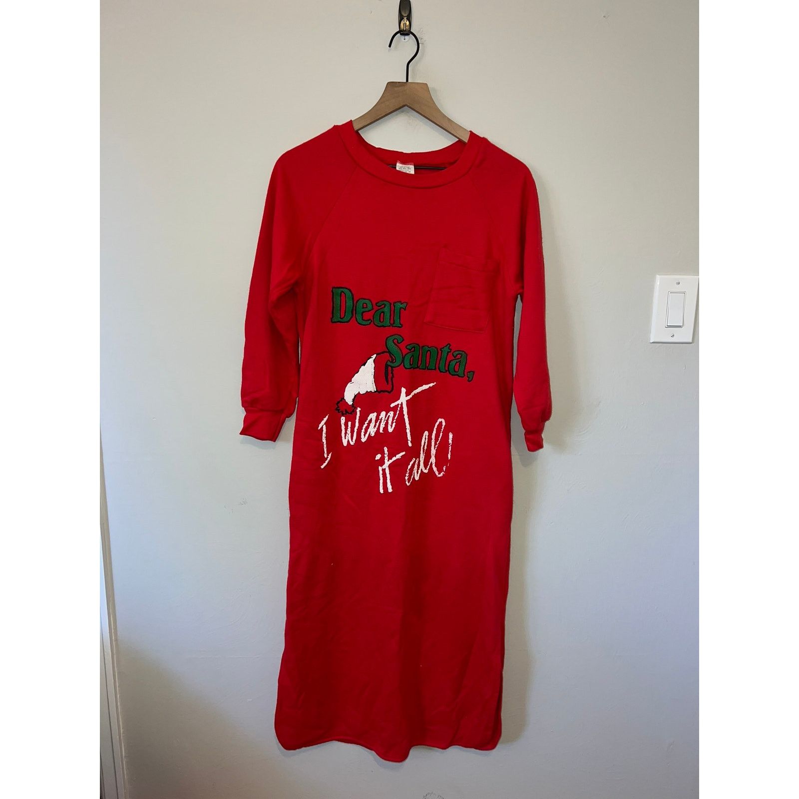 Vintage Vintage Santa Sleeper Shirt I Want It All Christmas 80s VTG Size US XL / EU 56 / 4 - 1 Thumbnail