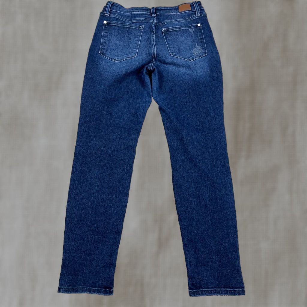 Vintage Judy Blue Jeans Women 11 30 Boyfriend Fit Dark Wash Distressed Faded Holes A7 Size 30" / US 8 / IT 44 - 1 Thumbnail