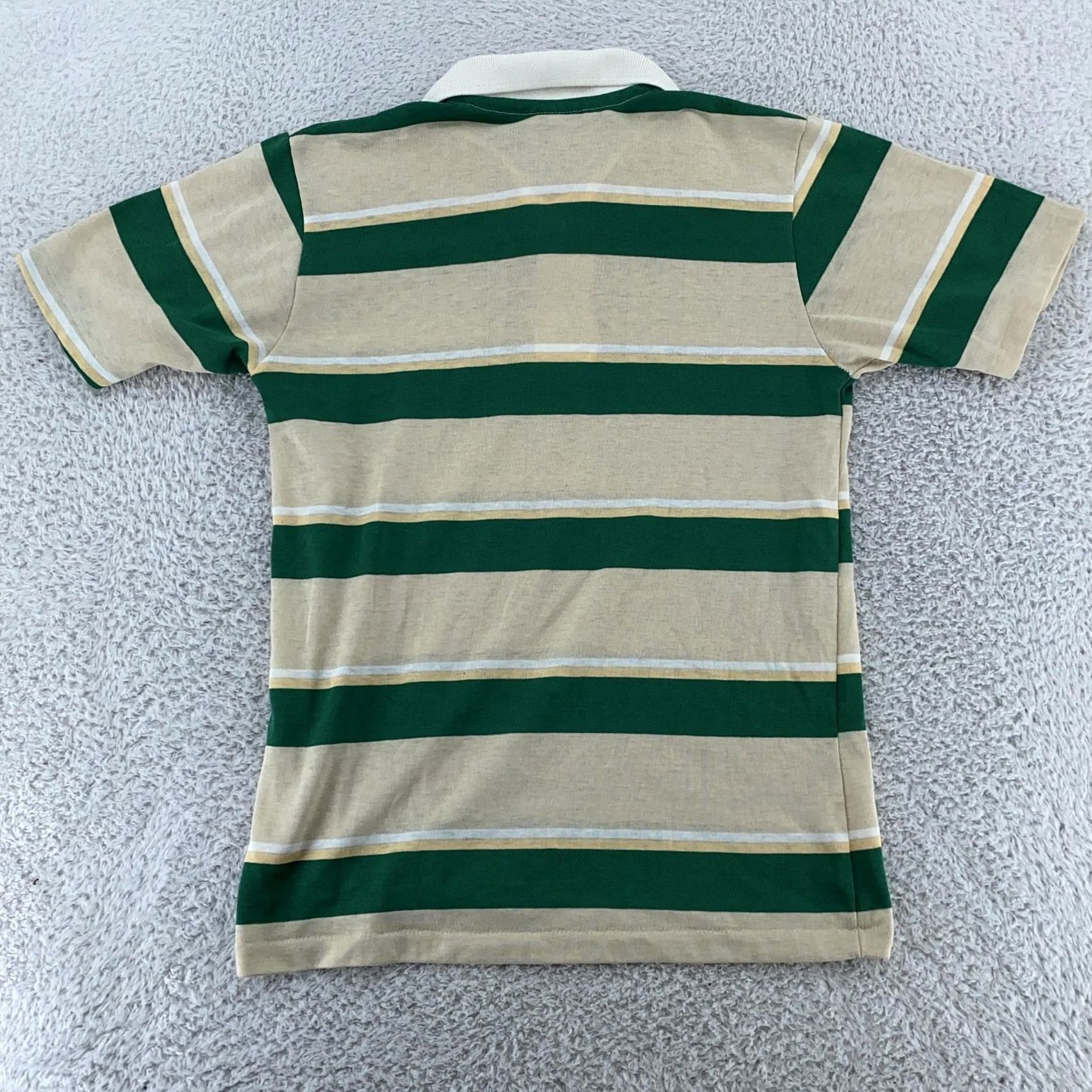 Vintage VINTAGE Michael Striped Polo Shirt Mens XS Collared Short Sleeve Green Beige Size US XS / EU 42 / 0 - 3 Thumbnail