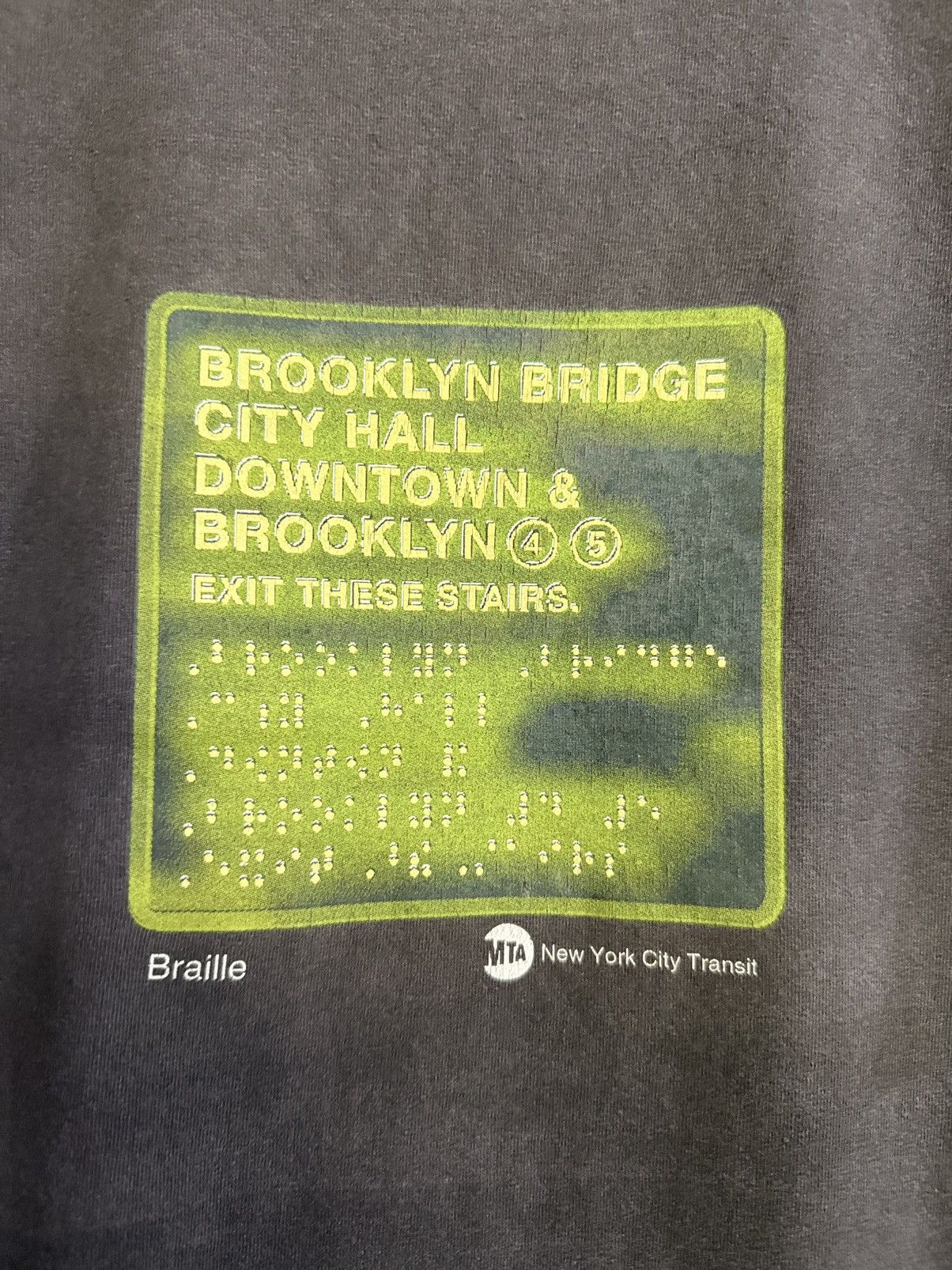 Vintage Thrashed Subway Live NYC braille Sun Faded Tee Size US M / EU 48-50 / 2 - 2 Thumbnail
