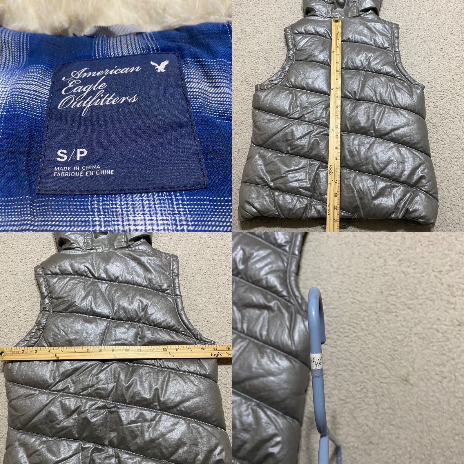 American Eagle Outfitters American Eagle Outfitters Womens Vest Jacket Silver Full Zip Faux Fur Hood Puffer XS-S? Size S / US 4 / IT 40 - 8 Thumbnail