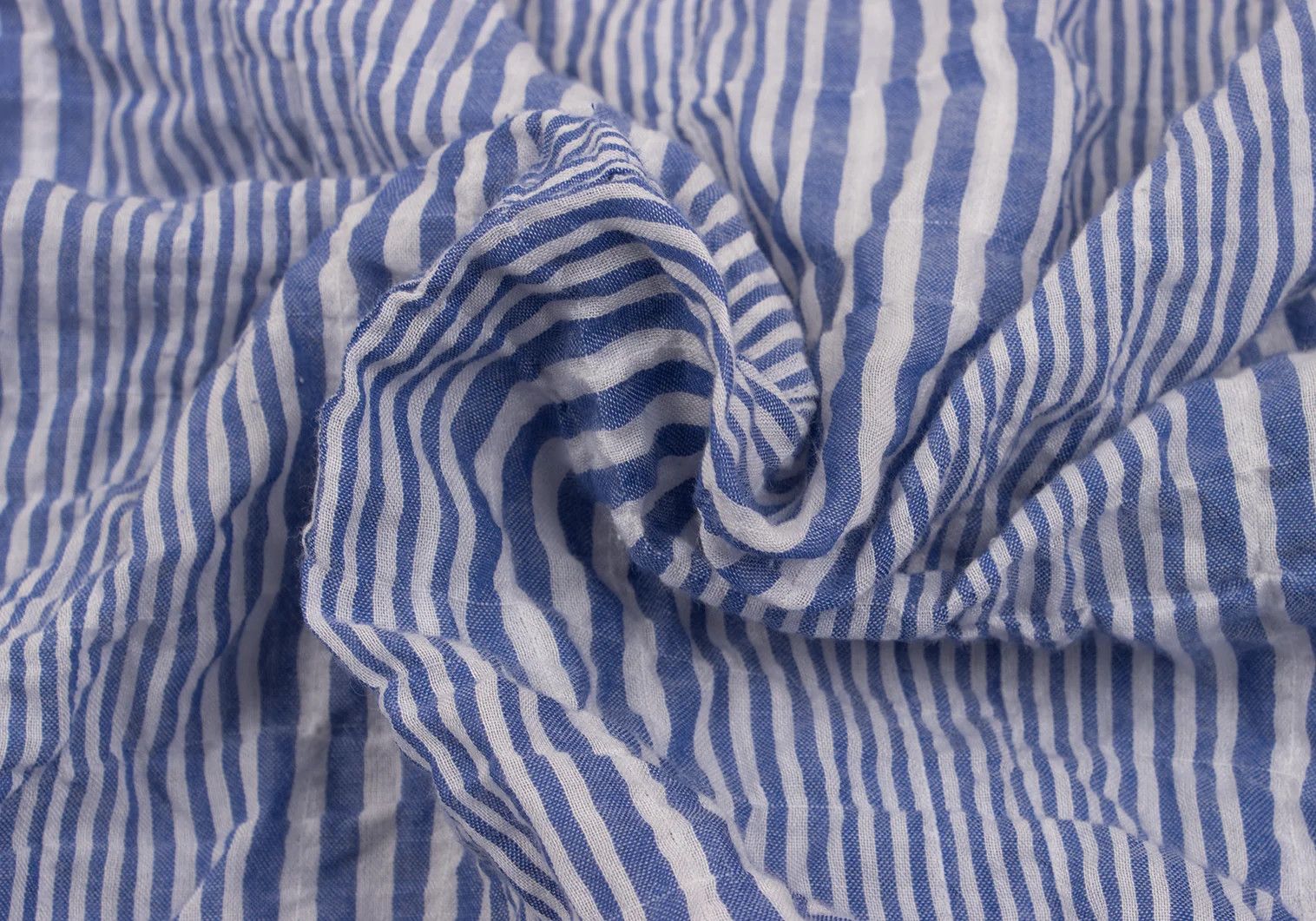 Yohji Yamamoto Yohji Yamamoto Wrinkled Stripe Long Shirt Blue White Size US M / EU 48-50 / 2 - 17 Thumbnail