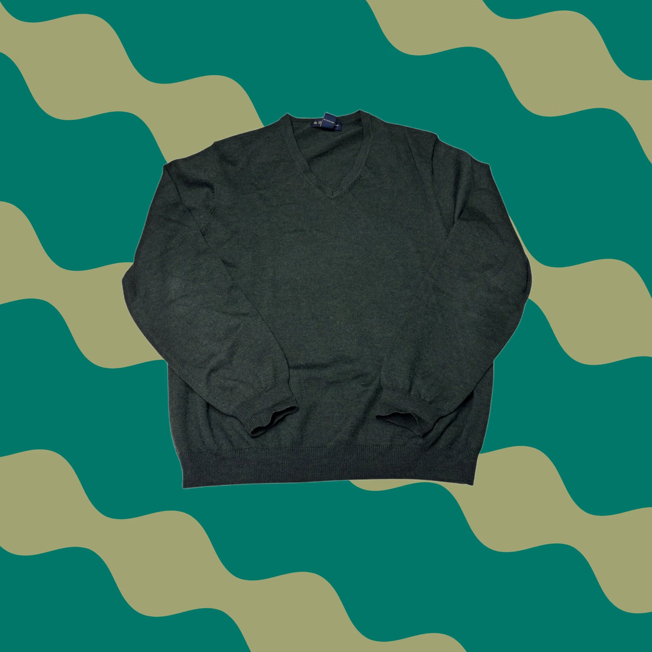 Brooks Brothers VINTAGE Brooks Brothers Merino Wool Stretch V-Neck Sweater Mens L Green Pullover Size US L / EU 52-54 / 3 - 1 Thumbnail