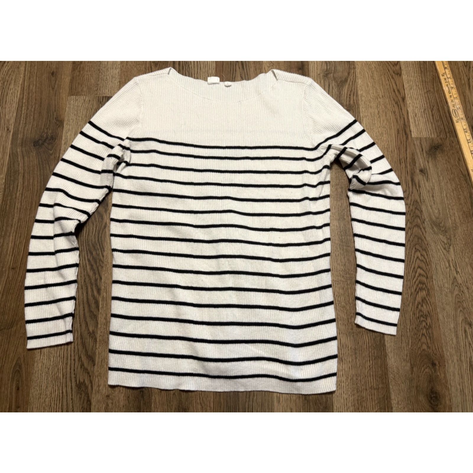 Gap GAP Shirt Women's Size Medium White Black Striped Long Sleeve Size M / US 6-8 / IT 42-44 - 2 Thumbnail