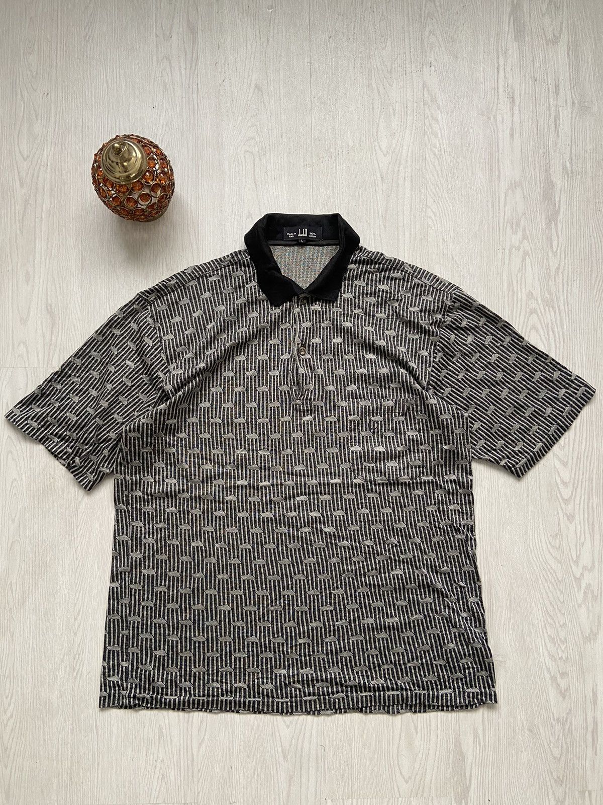 Vintage 1980’s Dunhill Over Print Stripe Polo Shirt