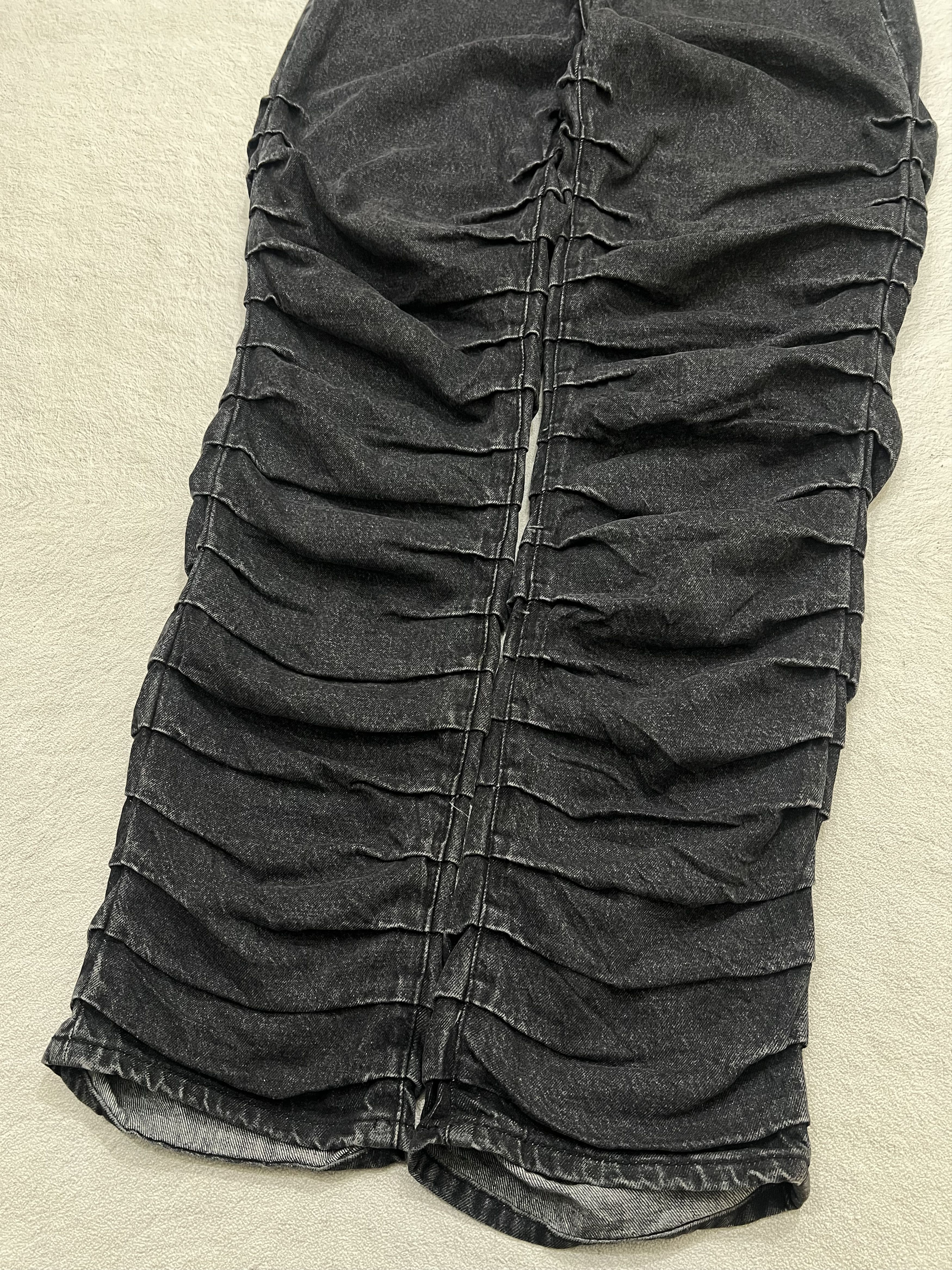 Japanese Brand 2000s Nomanual Ruched Bootcut Flare Jeans y2k Lgb Ifsix Size US 34 / EU 50 - 3 Thumbnail