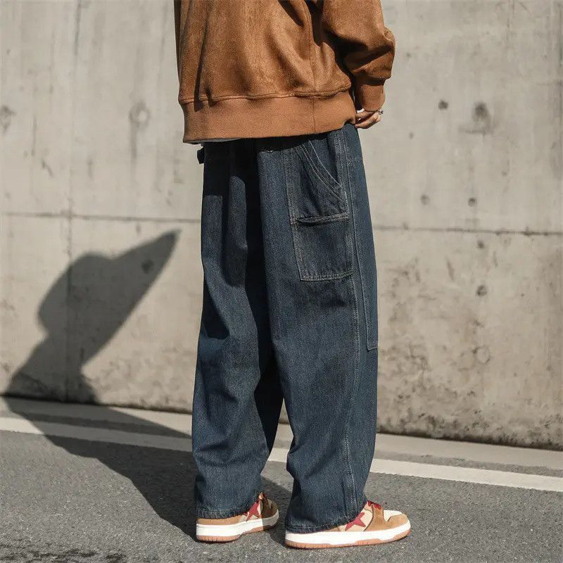 Japanese Brand Retro loose and versatile straight leg jeans Size US 34 / EU 50 - 5 Thumbnail