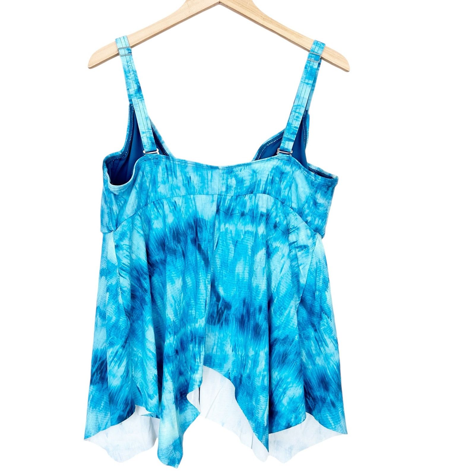 Other Birdsong Blue Tie Dye Tankini Bathing Suit Top Sz 22G/H Size ONE SIZE - 4 Thumbnail