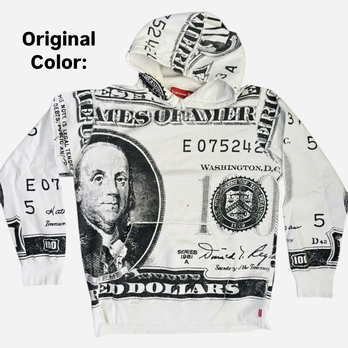 Supreme Supreme “100 Dollar Bill” hooded sweatshirt size L Size US L / EU 52-54 / 3 - 3 Thumbnail