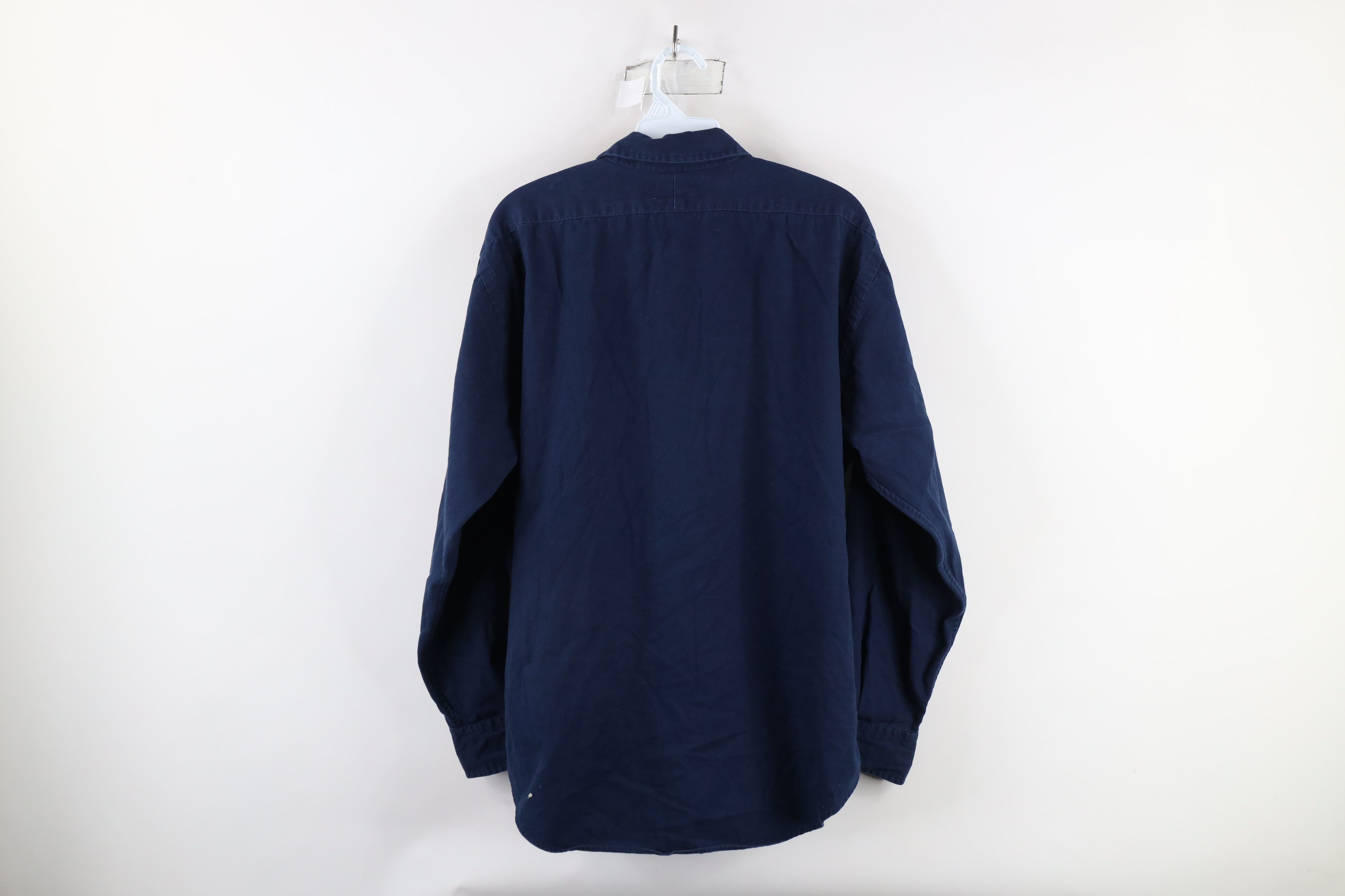 Ralph Lauren × Vintage Vintage 90s Ralph Lauren Collared Button Shirt Blue Cotton Size L / US 10 / IT 46 - 10 Thumbnail