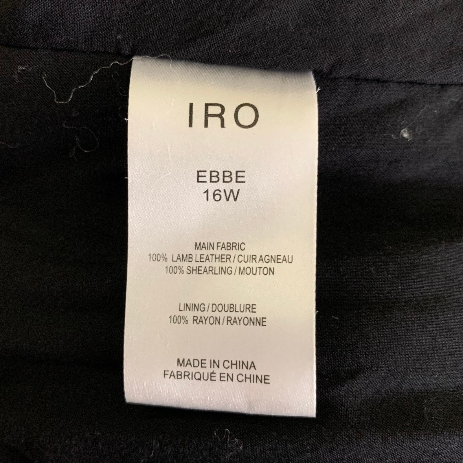 Iro IRO Size M Black Leather Shearing Lapel Motorcycle Jacket Size US M / EU 48-50 / 2 - 8 Thumbnail