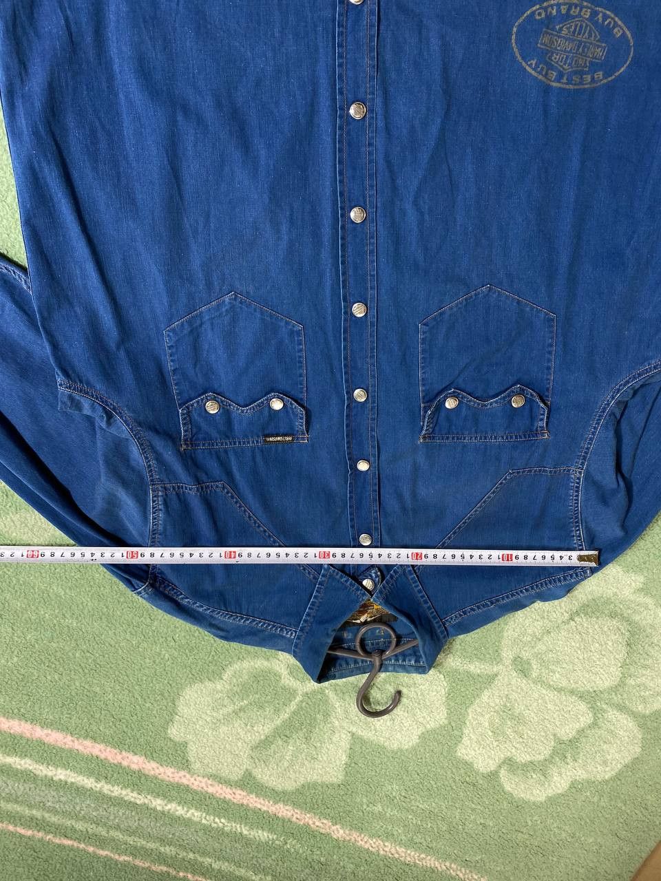 Harley Davidson × Vintage Vintage Y2K Harley Davidson Denim Skull Mechanic Shirt Size US XL / EU 56 / 4 - 5 Thumbnail