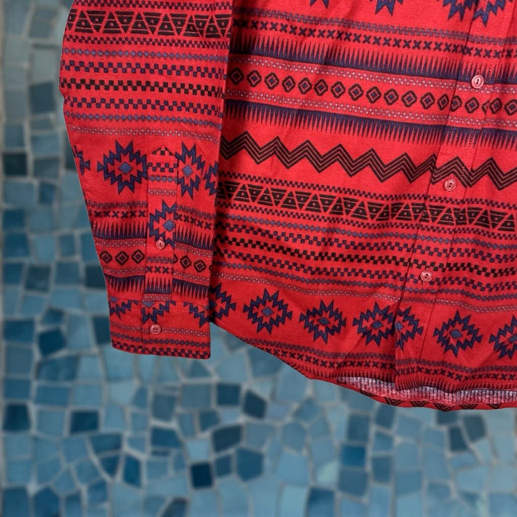 Levi's VINTAGE Levi’s Southwestern Flannel Shirt Men S Aztec Western Cowboy Rodeo Utility Work Rockabilly NEW Size US S / EU 44-46 / 1 - 1 Thumbnail
