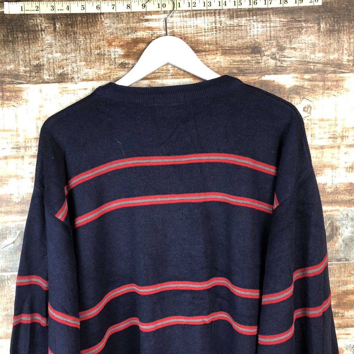 Homespun Knitwear × Japanese Brand US Pengolf Dark Blue Stripe Knitwear #A2061 Size US L / EU 52-54 / 3 - 16 Thumbnail