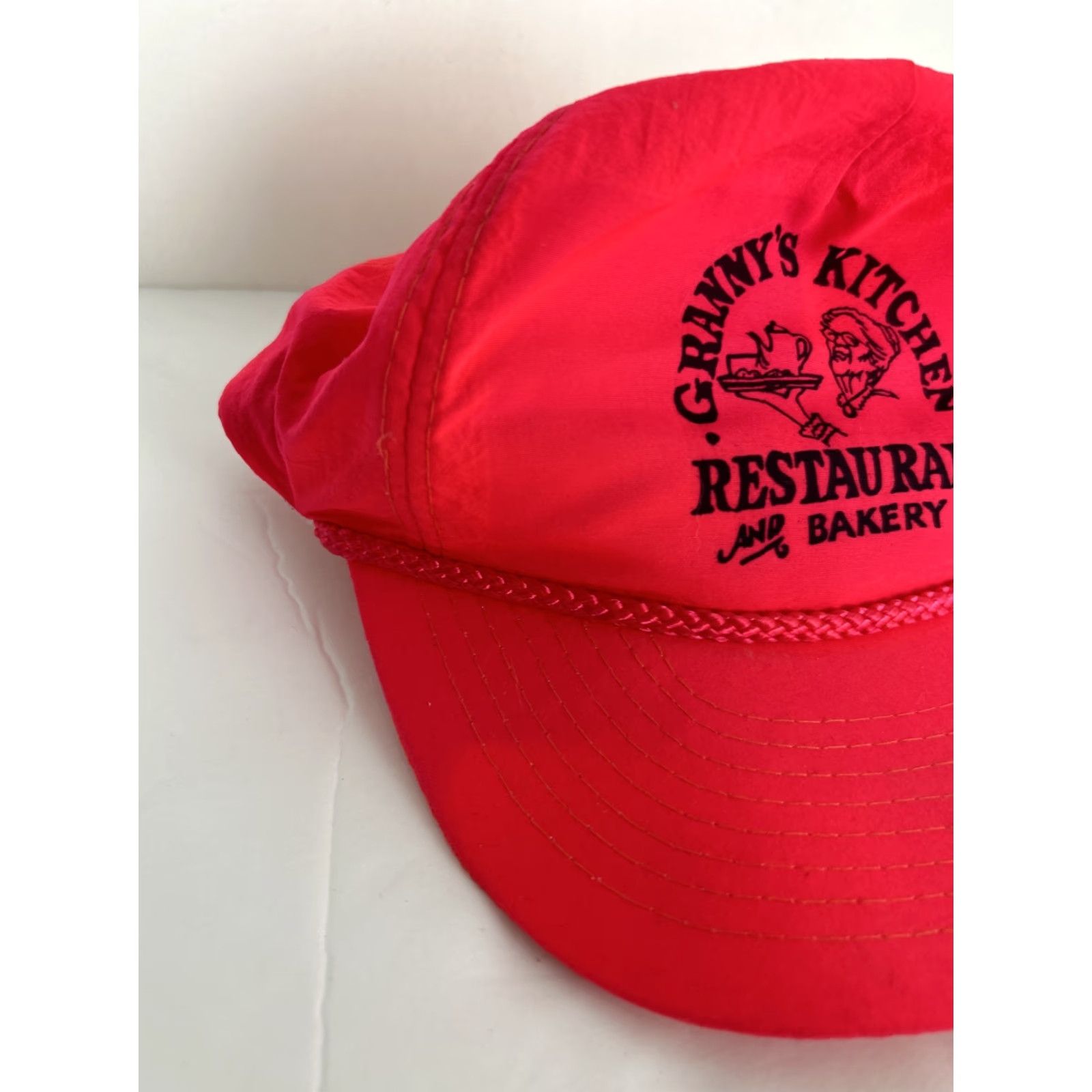 Pinko VINTAGE Neon Pink Strap Back Hat Hook And Loop Granny’s Kitchen Mohr’s Baseball Cap One Size Men Pink Adjustable Baseball Cap Mens Size ONE SIZE - 3 Thumbnail