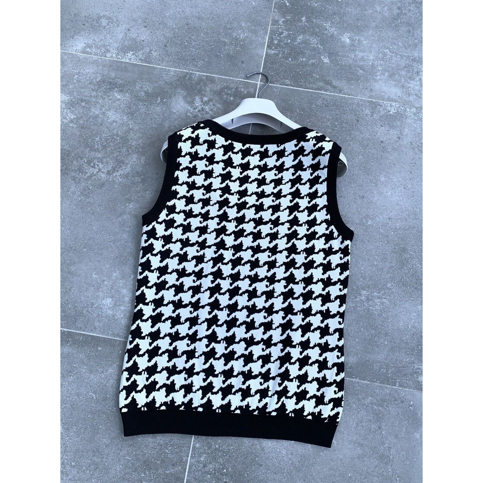 Moschino Womens MOSCHINO Houndstooth Vest Cardigan Top S-M US 6 EU 38 Size M / US 6-8 / IT 42-44 - 15 Thumbnail
