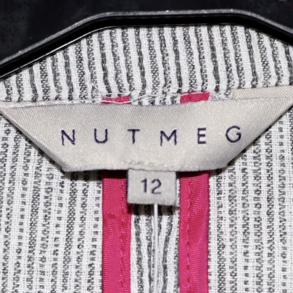 Nutmeg Nutmeg Blazer Jacket - Womens Grey Striped New Size 12 - BNWT With Tags Size XL / US 12-14 / IT 48-50 - 3 Thumbnail