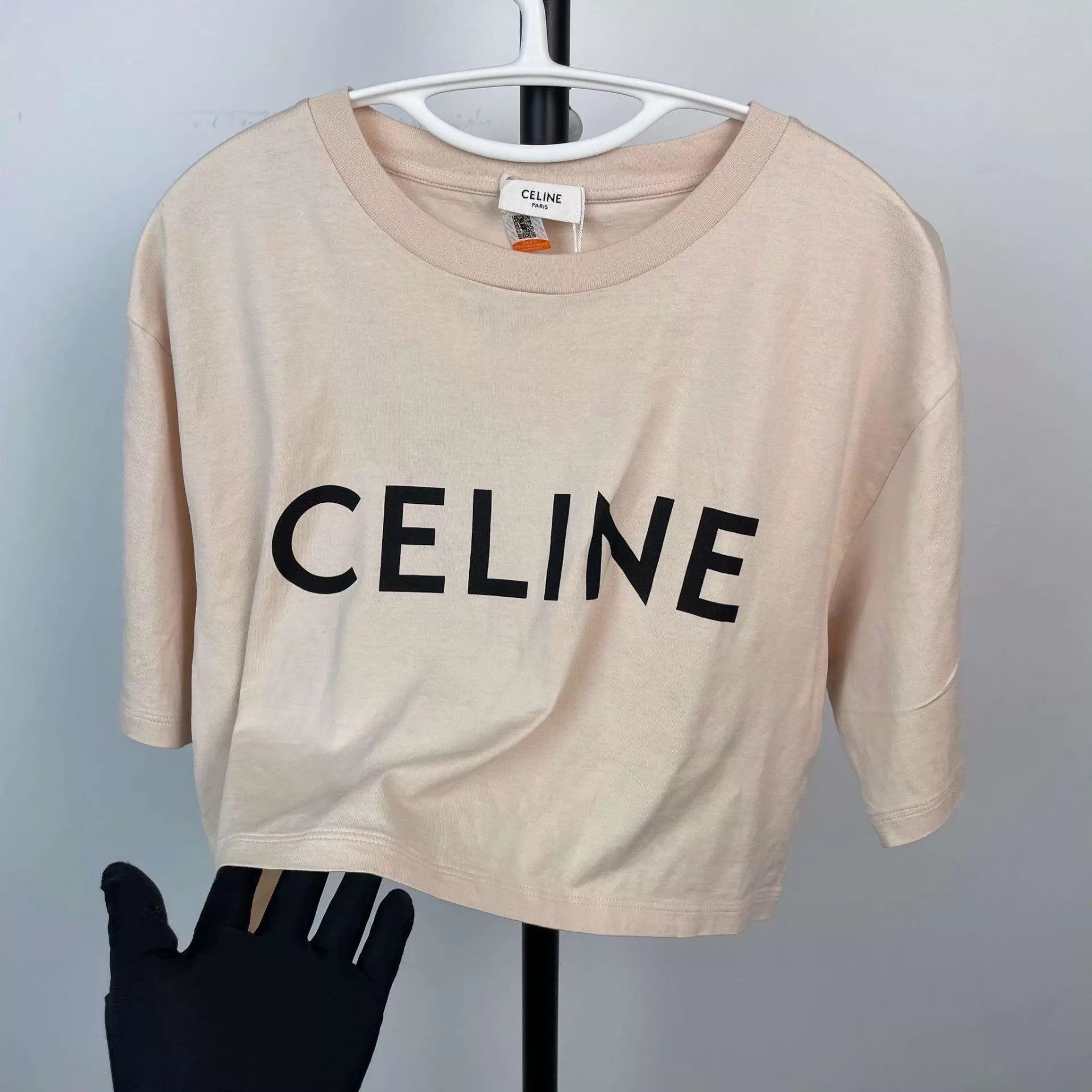 Celine Celine 95 New Beige S Cotton Tee Size S / US 4 / IT 40 - 7 Thumbnail