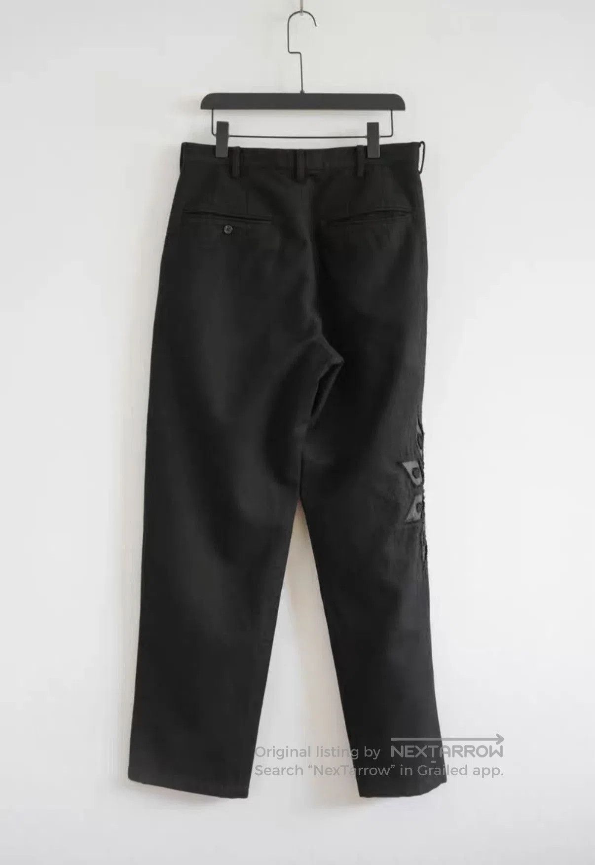 Yohji Yamamoto Black Casual Pants with Geometric Side Design Size 34. Size US 34 / EU 50 - 2 Thumbnail