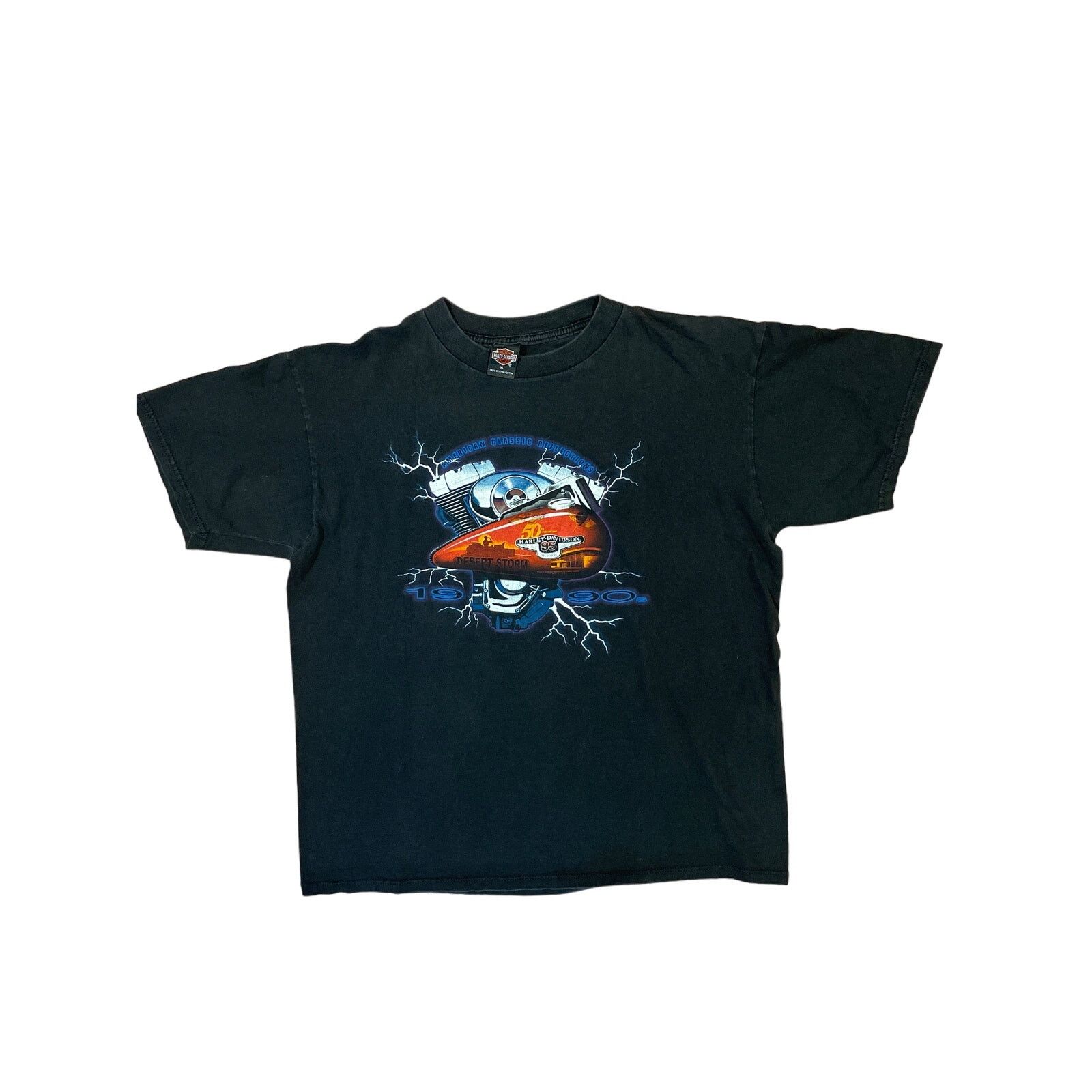 Harley Davidson Vintage 1998 Desert Storm Harley Davidson Lightning Tee XL Size US XL / EU 56 / 4 - 1 Thumbnail