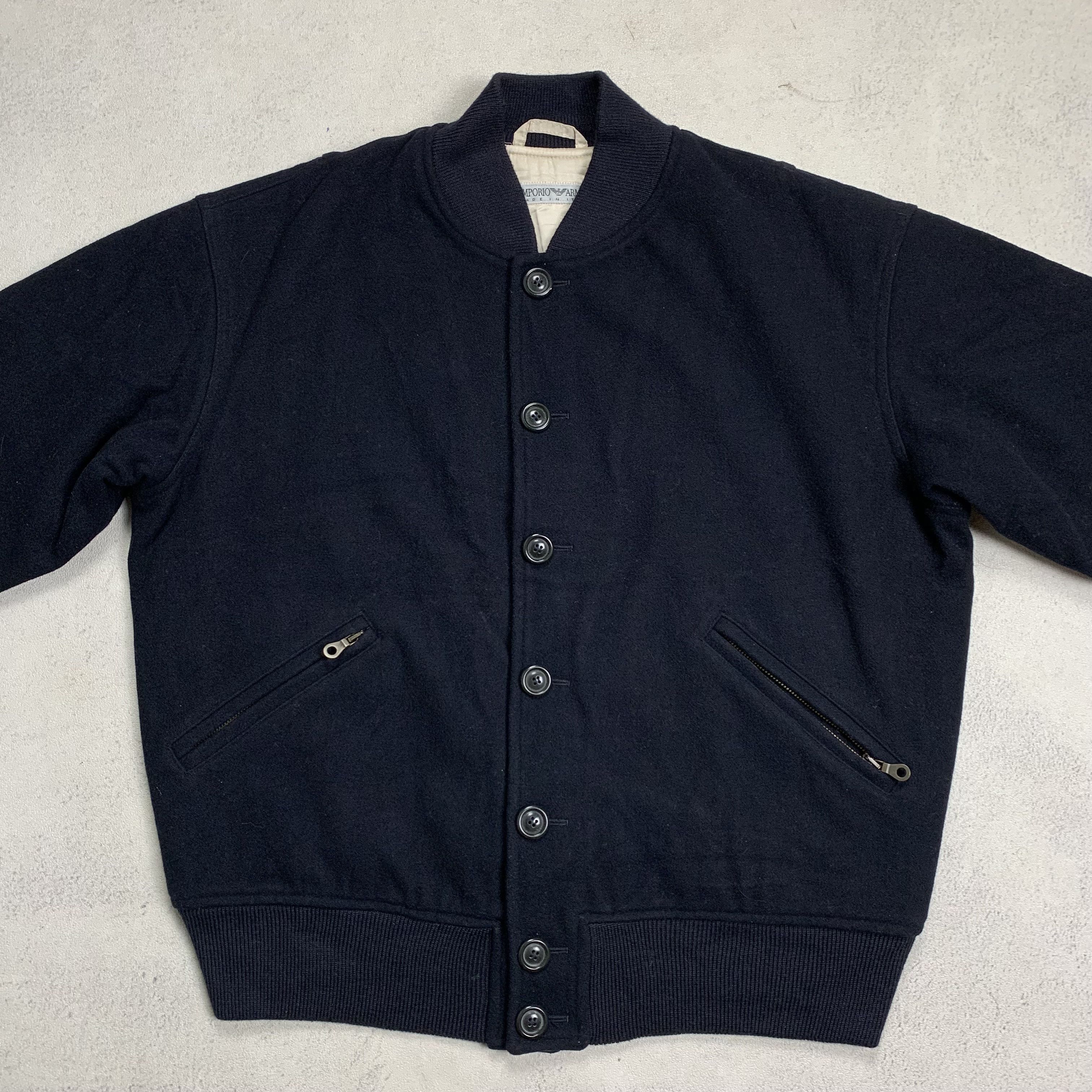Emporio Armani Vintage Emporio Armani Wool Bomber Jacket Size US M / EU 48-50 / 2 - 4 Thumbnail
