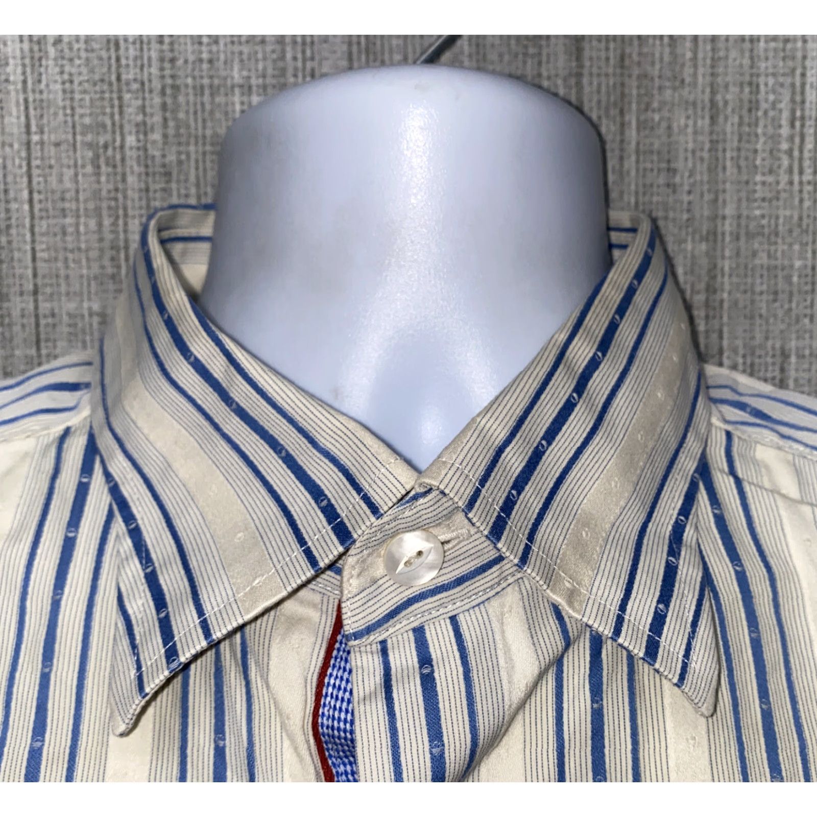 Tommy Bahama Tommy Bahama Shirt Mens White Cotton Long Sleeve Button-Up Striped Size L Size US L / EU 52-54 / 3 - 3 Thumbnail