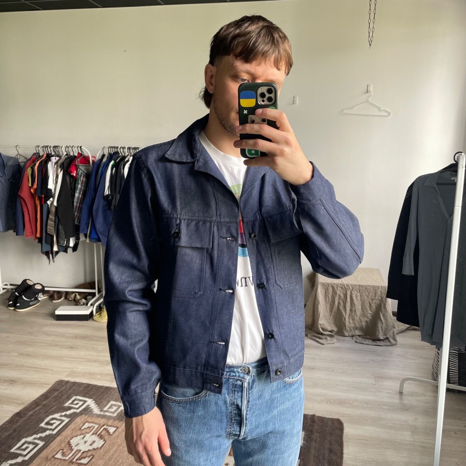 Le Laboureur Harpoon Sanforized Shrunk Vintage Chore Crop Jacket 9144AC Size US M / EU 48-50 / 2 - 1 Thumbnail
