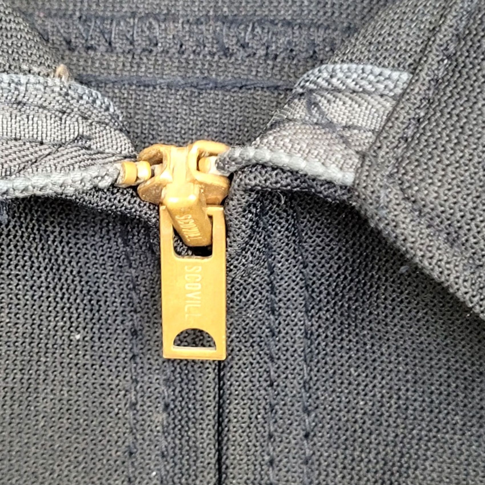 Vintage VINTAGE 70s Safari Chore Coat Jacket S/M 21x30 Dagger Collar Scovill Zip Navy Blue Nylon Knit 40 in Chest Mens Jacket Size US M / EU 48-50 / 2 - 4 Thumbnail