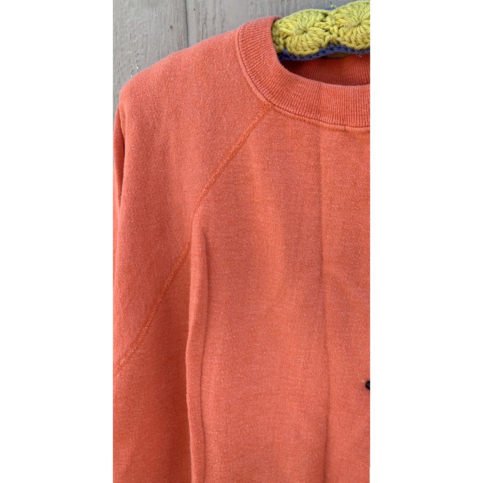 Vintage VINTAGE ranglan sweatshirt orange M/L USA Unisex Adults Sweatshirt Pullover Winter Free Shipping? (cannot add) Size US M / EU 48-50 / 2 - 5 Thumbnail