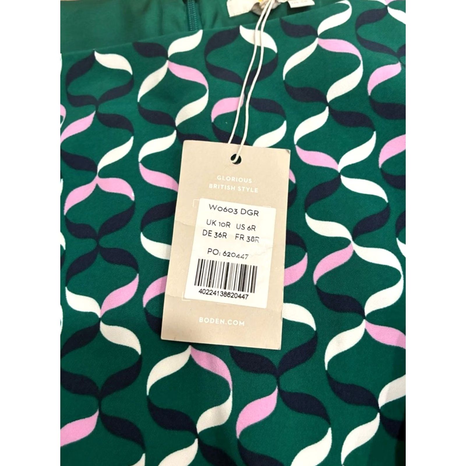 Boden Boden Dress Violette Fit & Flare Midi Dark Green Pink Women 6R NWT Size M / US 6-8 / IT 42-44 - 3 Thumbnail