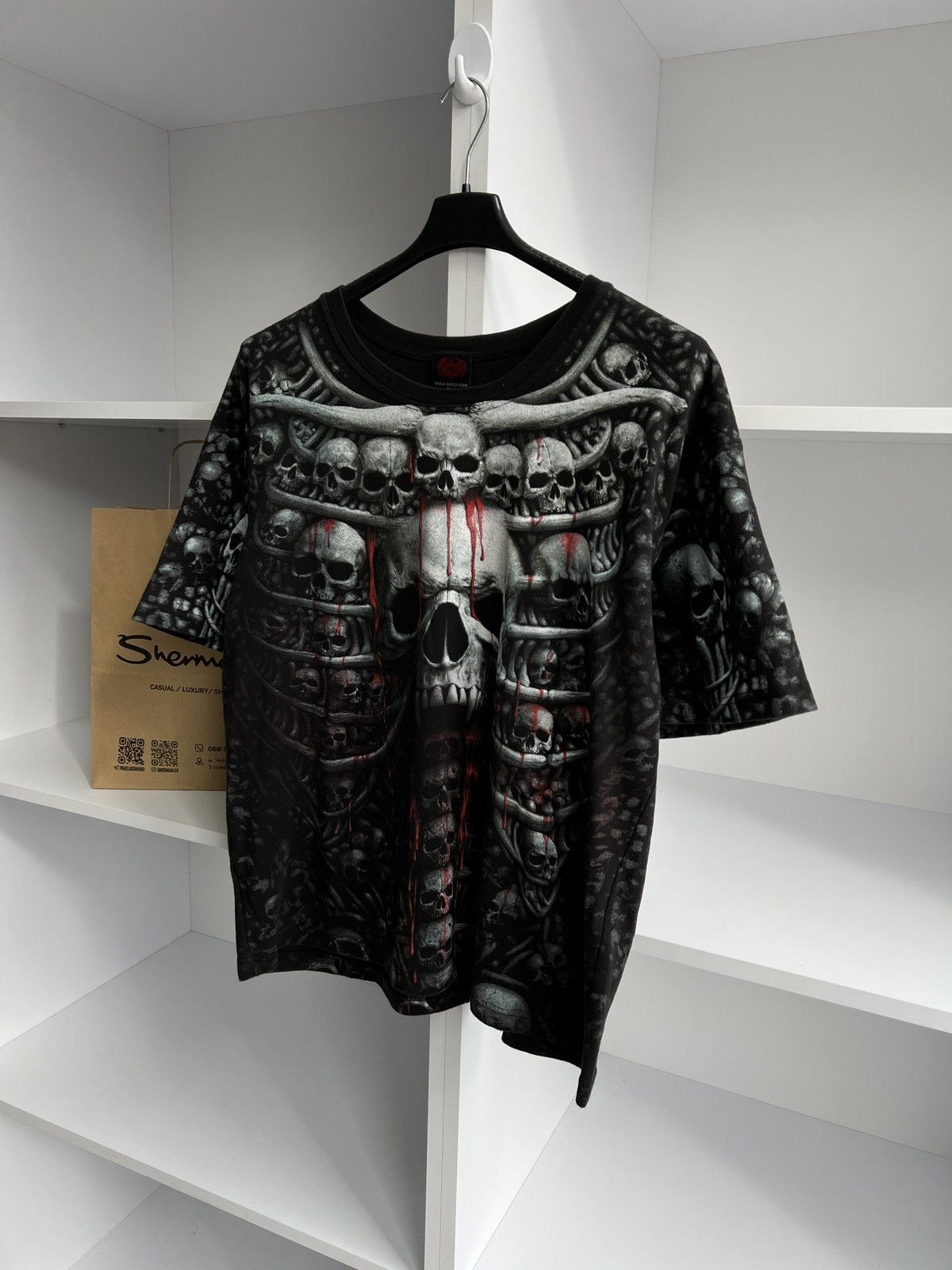 Band Tees × Vintage Vintage Spiral Y2k Skull Ed Hardy Style tee Size US XL / EU 56 / 4 - 5 Thumbnail