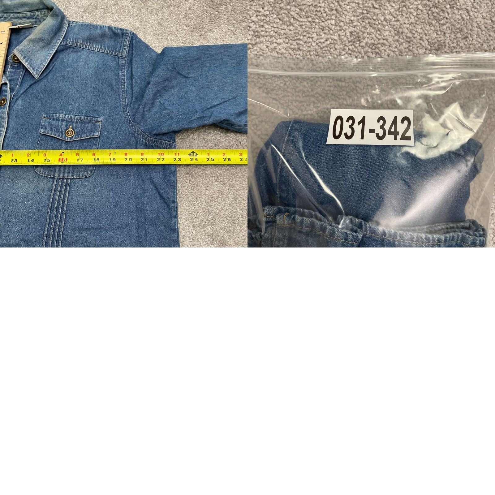 JM Collection Jm Collection Denim Button Down Shirt Womens 18 Blue Medium Wash Long Sleeve Top Size XXL / US 16-18 / IT 52-54 - 9 Thumbnail