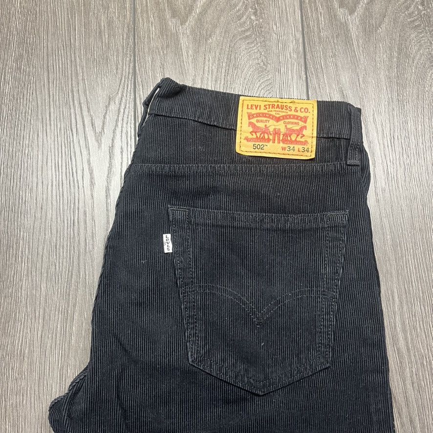 Levi's × Vintage Levis 502 Corduroy Black Pants 34 x 34 Vintage y2k Preppy Size US 34 / EU 50 - 2 Thumbnail