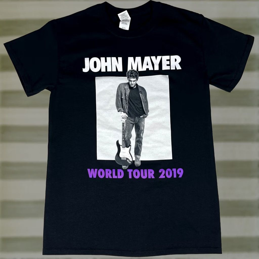 Gildan John Mayer World Tour 2019 T-Shirt Double-Sided Sz S Men Graphic Print Crew Neck Black Cotton Gildan Regular Size: S Vintage-Style? Size US S / EU 44-46 / 1 - 1 Thumbnail