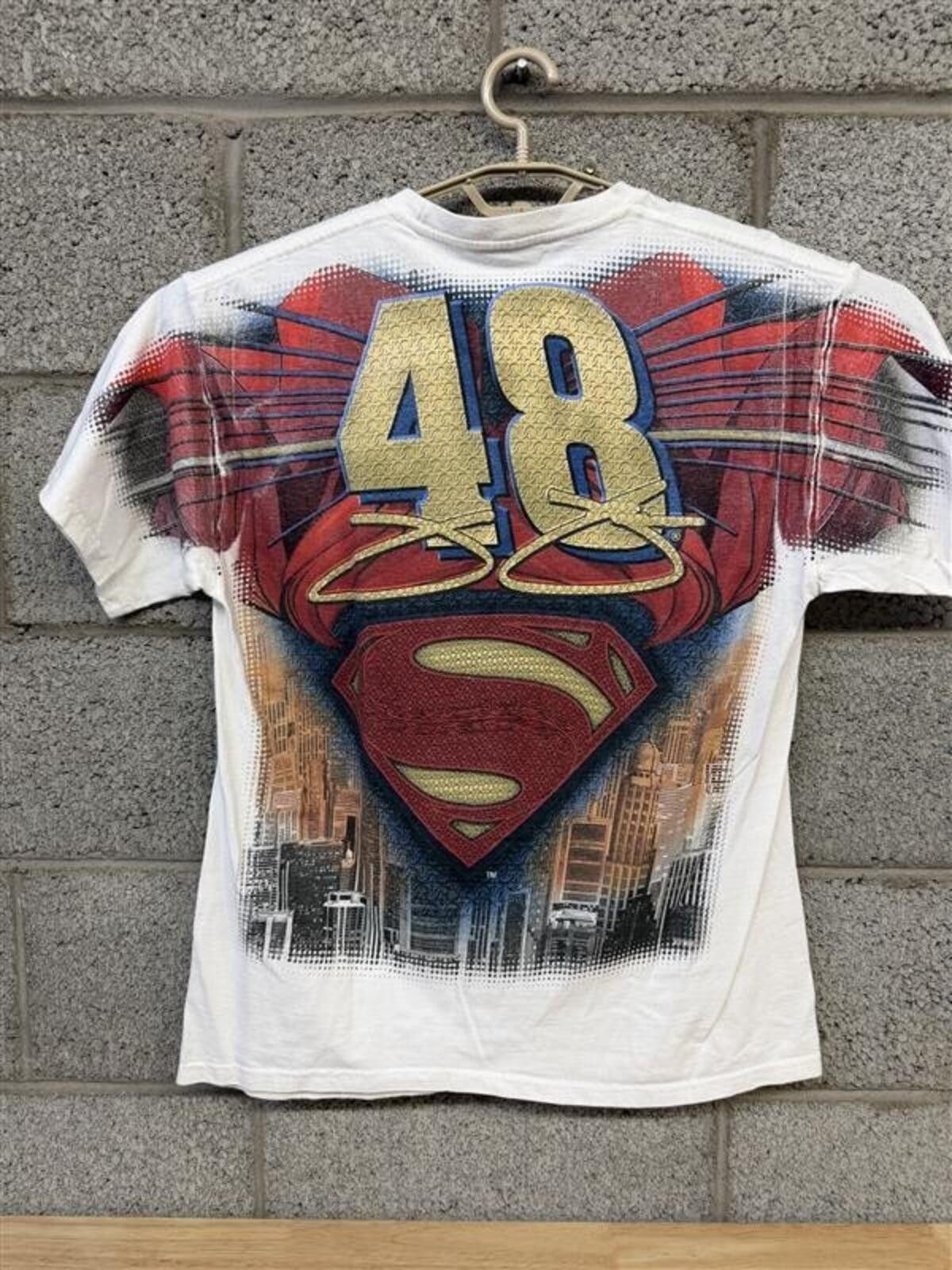 Other 2010s Jimmie Johnson 48 Superman NASCAR T-Shirt Size L Size ONE SIZE - 2 Thumbnail