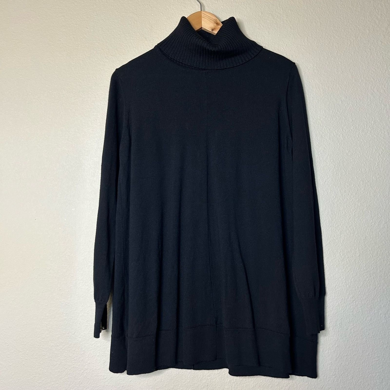 Alpha Studio Alpha Studio Sweater Merino Wool Black Turtleneck Sz 44/US L Size L / US 10 / IT 46 - 2 Thumbnail