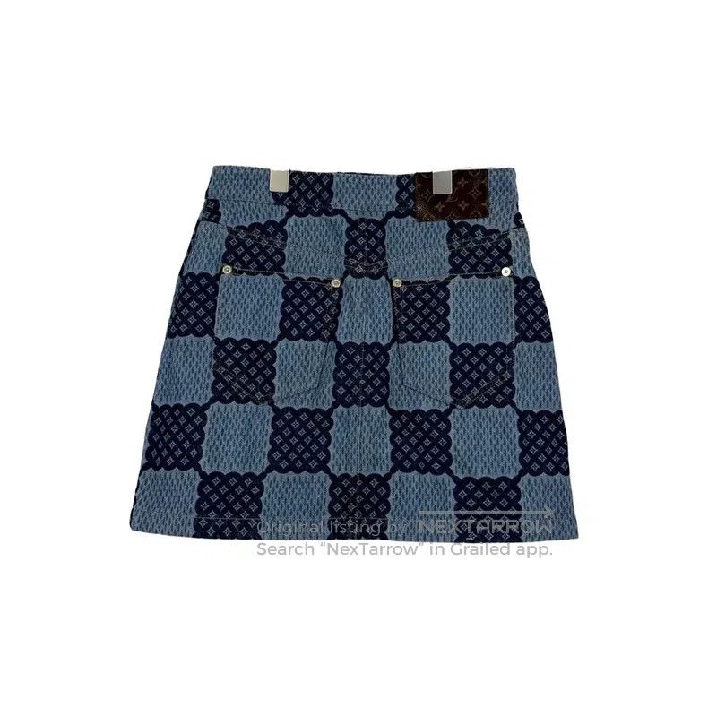 Louis Vuitton Louis Vuitton Denim blue presbyopic leather label checkerb Size 33" - 4 Thumbnail