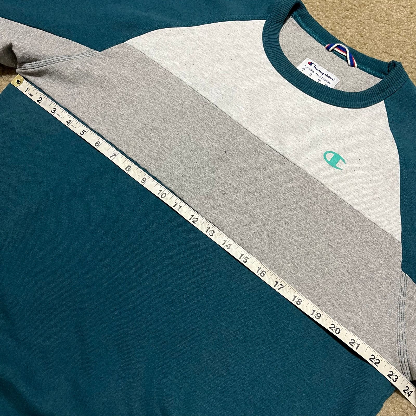 Champion Champion Y2K Turquoise/Grey/White Crewneck Large Size US L / EU 52-54 / 3 - 5 Thumbnail
