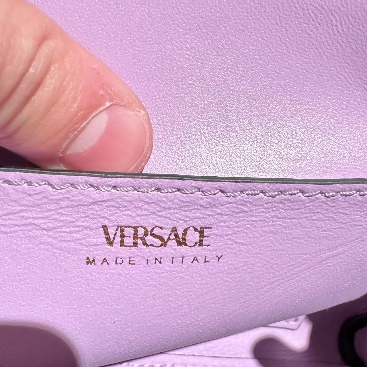 Versace Versace Lilac Leather La Medusa Small 2 Way Handbag Size ONE SIZE - 10 Thumbnail