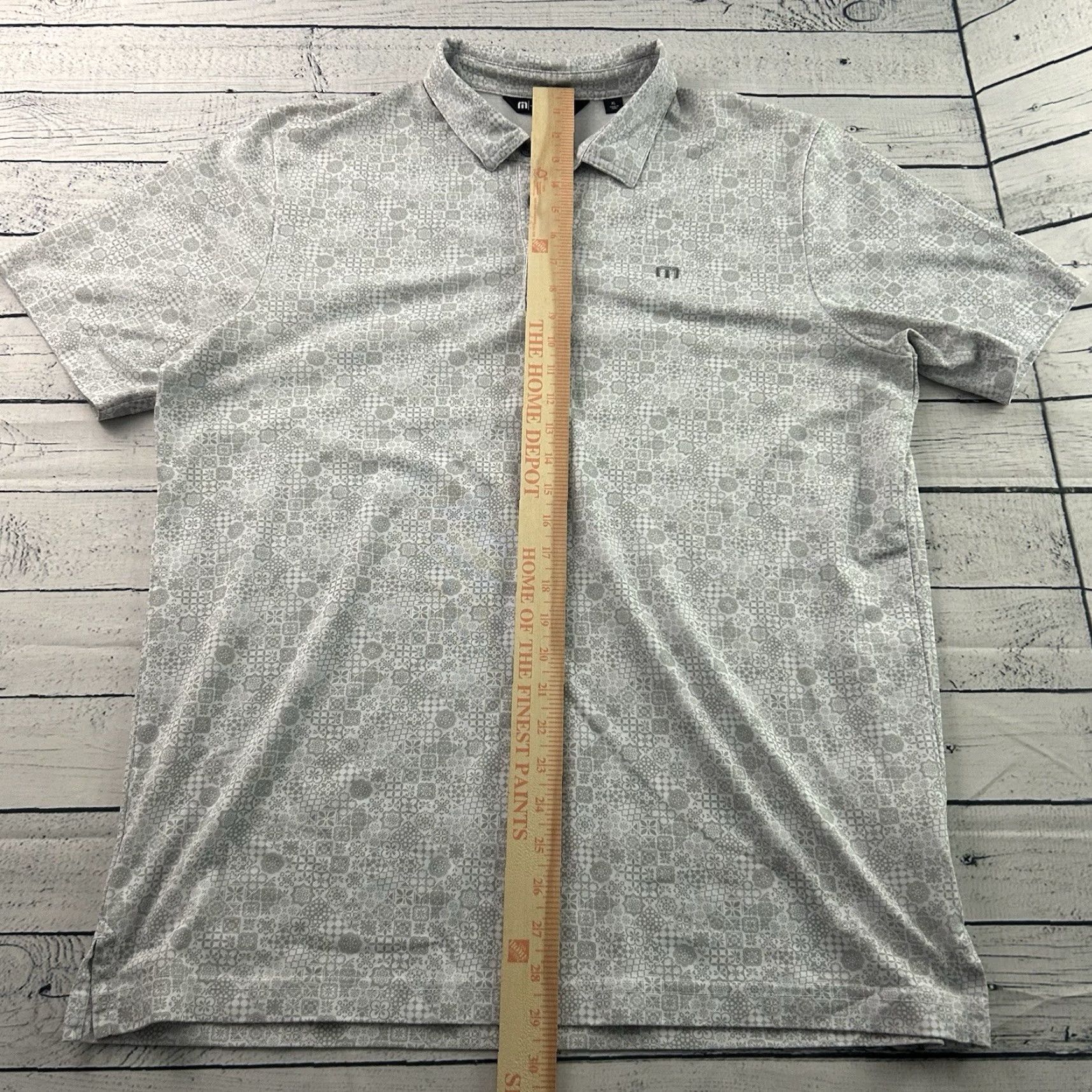TravisMathew Travis Mathew Moroccan Print Short Sleeve Golf Polo Shirt Men's XL Gray Size US XL / EU 56 / 4 - 4 Thumbnail