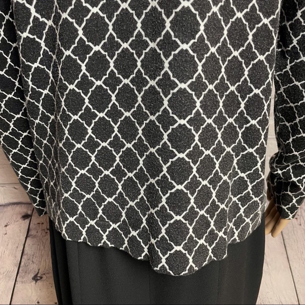 Other Charter Club Long Sleeve Button Front Cardigan Black White Size L / US 10 / IT 46 - 5 Thumbnail