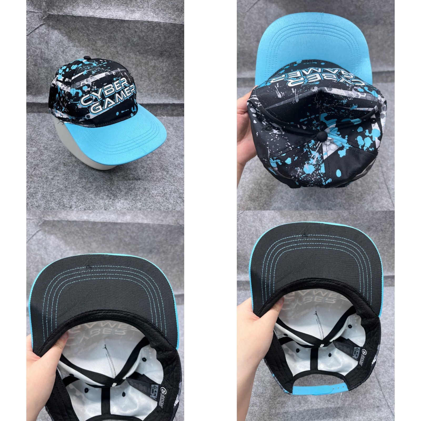 Vintage ESX360 Esports Pro-Wear Cyber Gamer Hat Snap Back Adult One Size Blue Black Polyester Size ONE SIZE - 8 Thumbnail