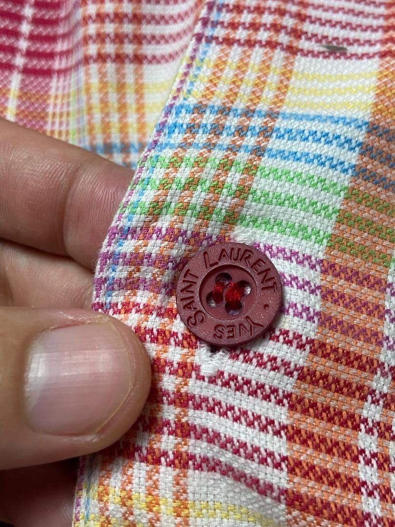Yves Saint Laurent Yves Saint Laurent Colorful Plaid Shirt (204) Size M / US 6-8 / IT 42-44 - 6 Thumbnail