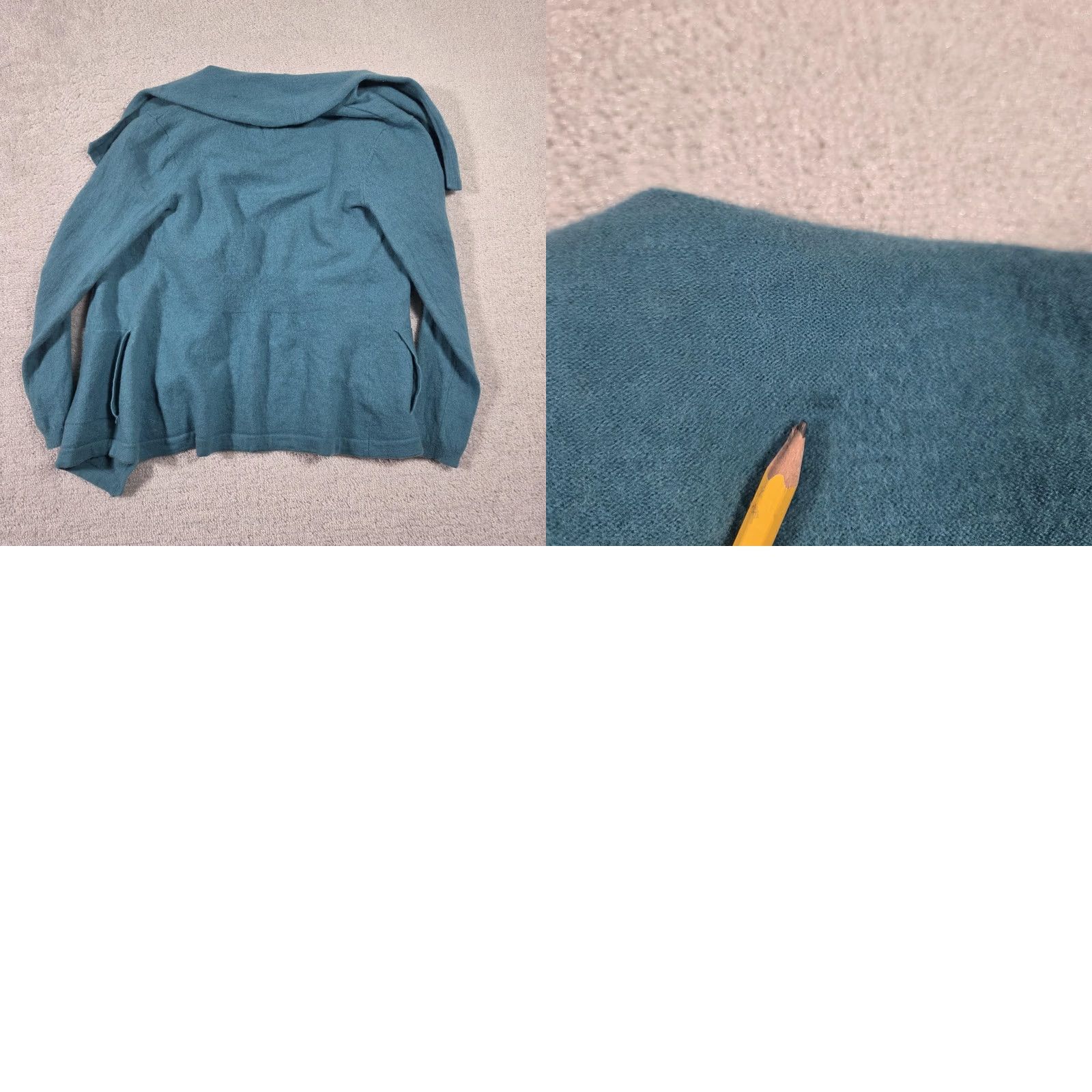 Altea VINTAGE Valerie Bertinelli Sweater Womens Medium Teal Merino Wool Shawl Cardigan Size M / US 6-8 / IT 42-44 - 9 Thumbnail
