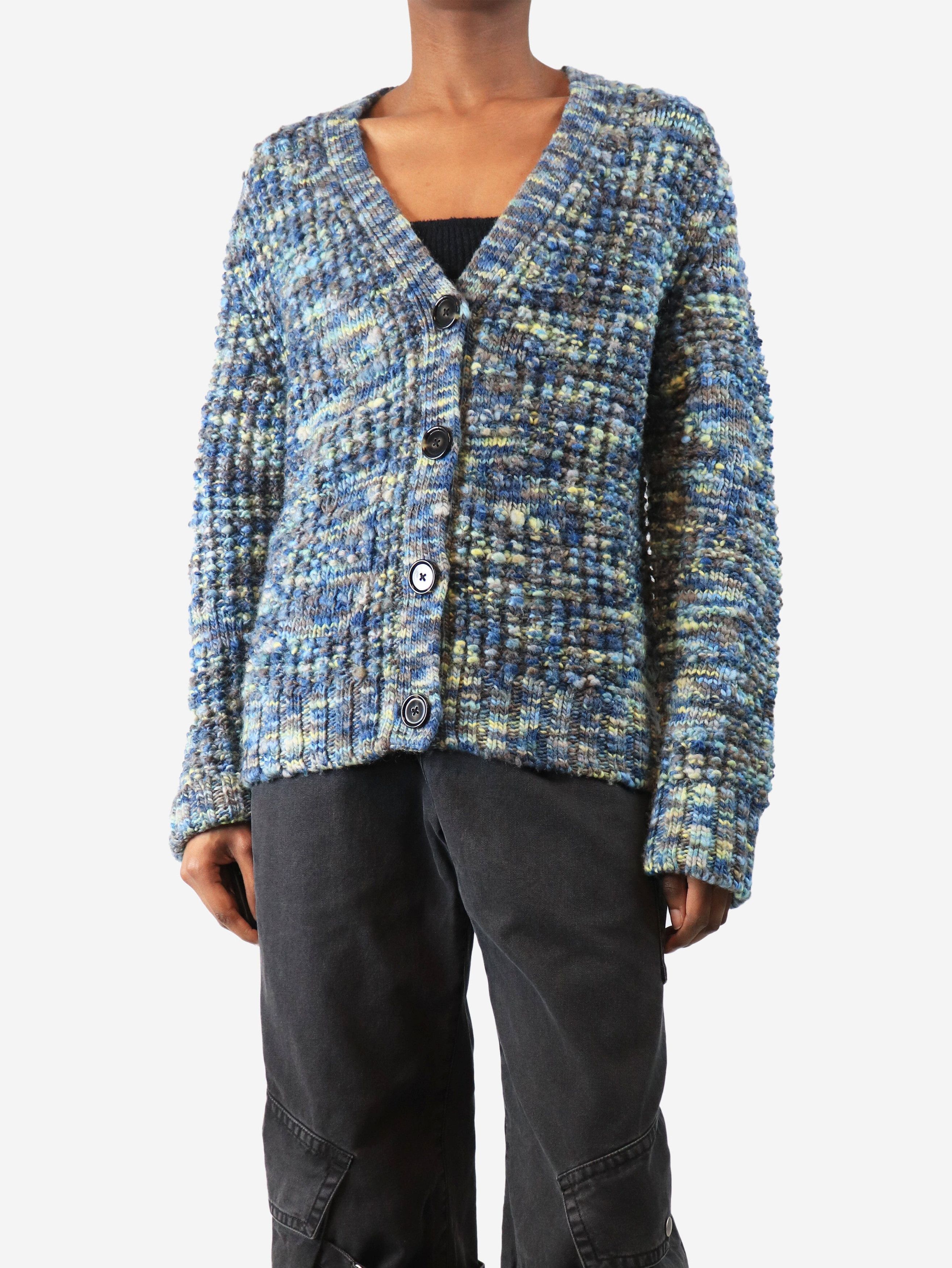 Acne Studios Blue Keatrice speckled-knit wool cardigan - XS Size XS / US 0-2 / IT 36-38 - 1 Thumbnail