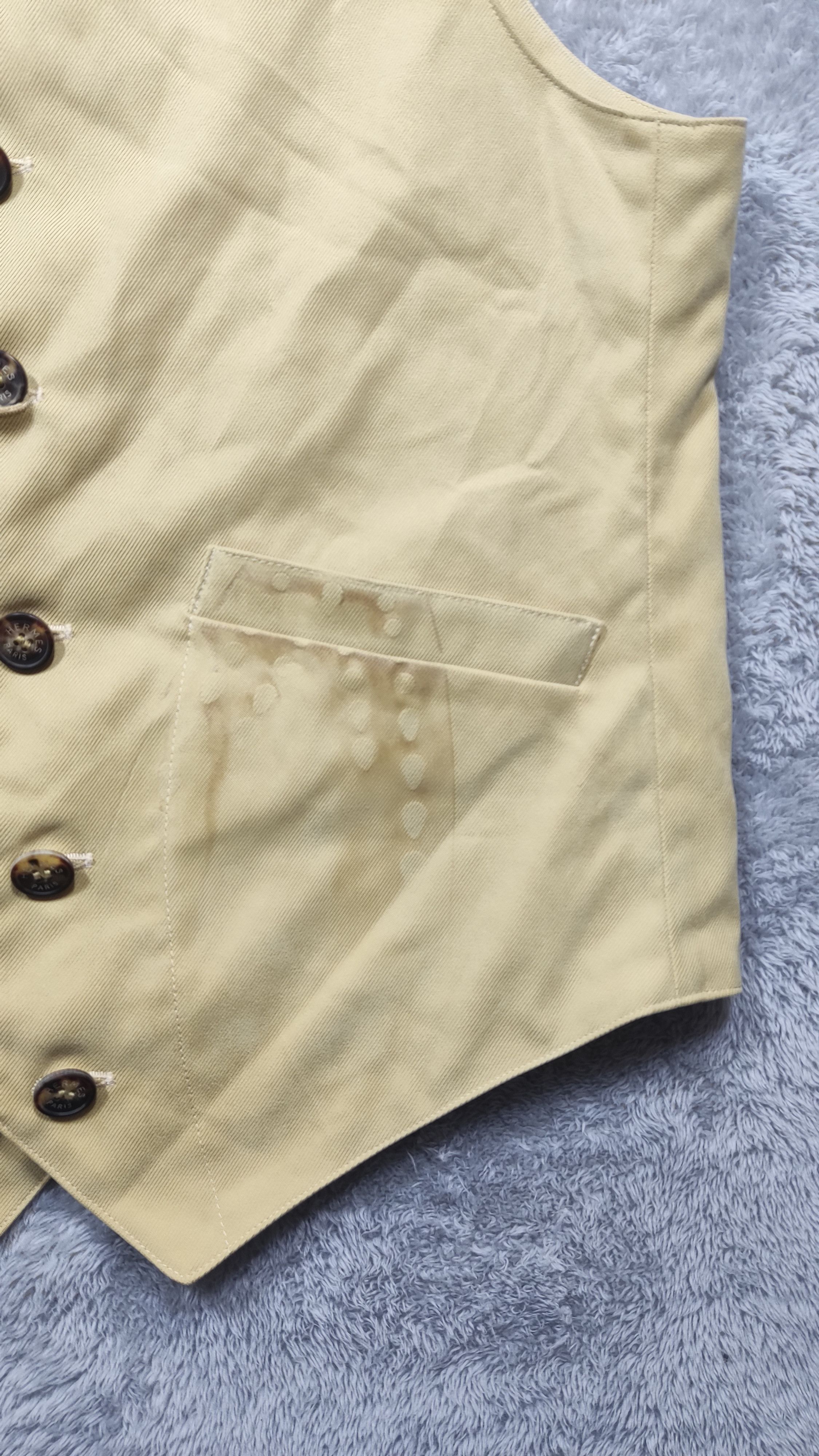 Designer × Hermes HERMES BEIGE BUTTON-UP VEST – MADE IN FRANCE Size US S / EU 44-46 / 1 - 3 Thumbnail