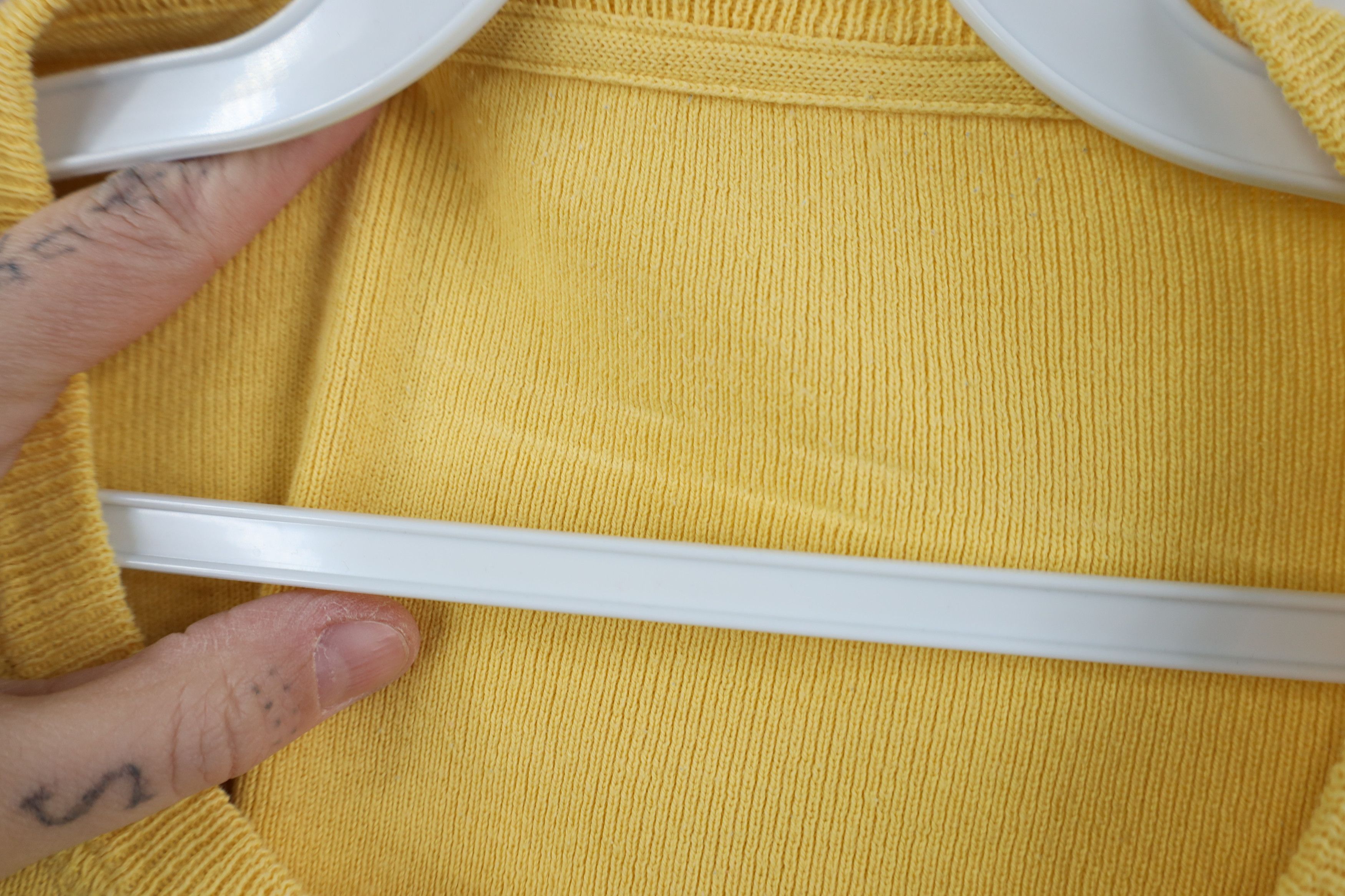 Ralph Lauren Vintage 90s Ralph Lauren Cotton Ribbed Knit Sweater Yellow Size US L / EU 52-54 / 3 - 6 Thumbnail