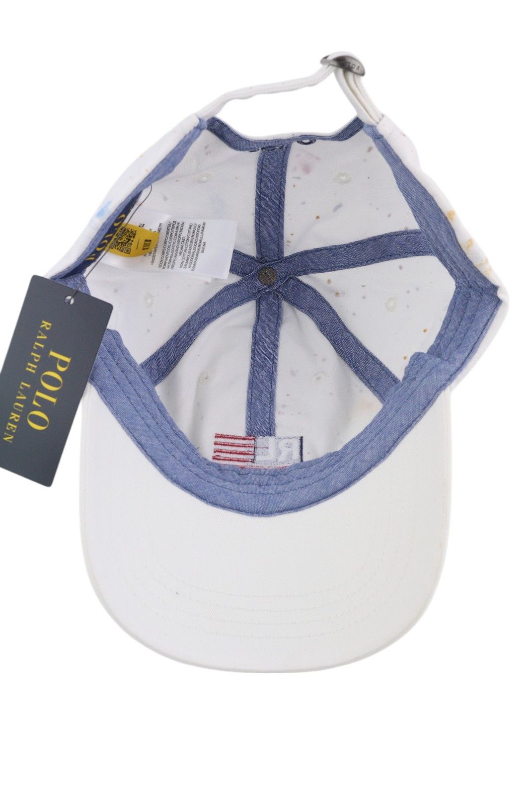 Polo Ralph Lauren 59 CM White Paint Colourful Sport Baseball Cap 84676 Size ONE SIZE - 8 Thumbnail